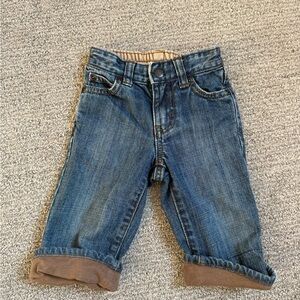 Janie and Jack Kids Blue Jeans with Brown Cuffs